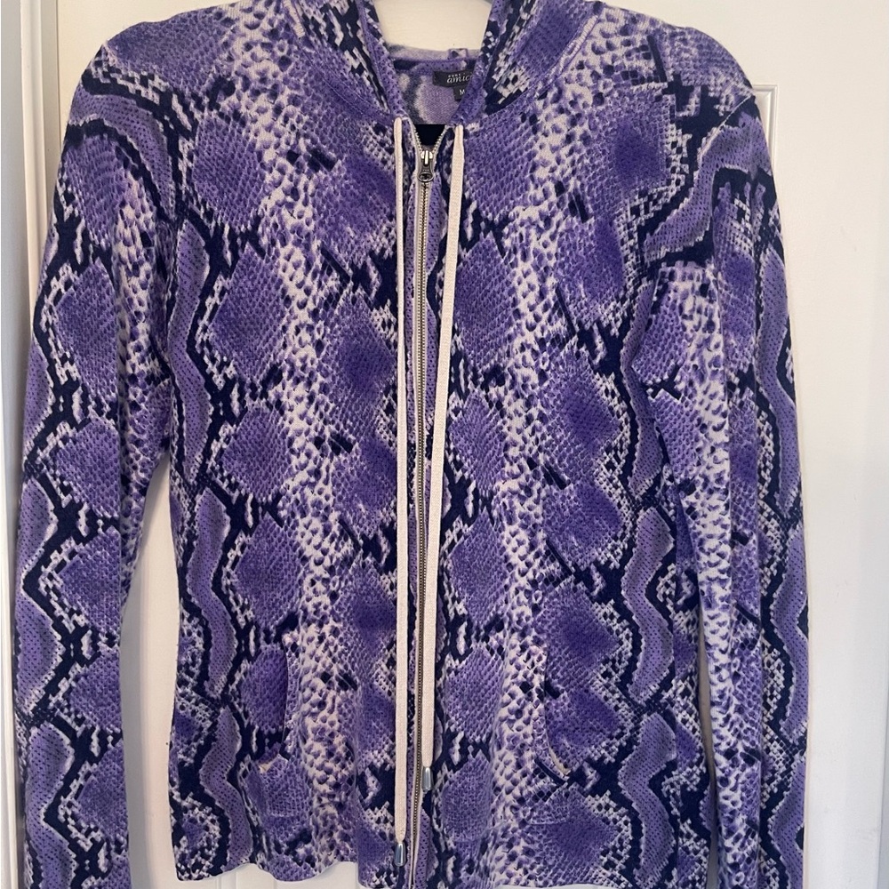 Amici 100% cashmere zipper hooded jacket